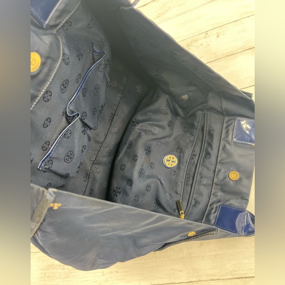 Tory Burch Ella Navy Tote Bag - Picture 12 of 15